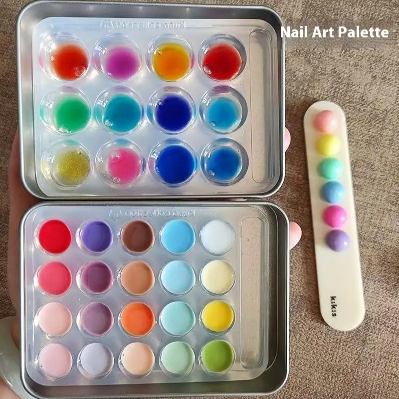 고투명 아트 DIY 일상용 네일 컬러 팔레트 또는 젤 폴리시 팔레트 믹싱 드로잉 페인트 플레이트 패드 매니큐어용