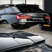 Gloss Black Rear Roof Spoiler Caps For AUDI S6 A6 C8 TSI TDI S-line Avant 2019-2025 Car Rear Top Tail Wing Bodykits Tuning 4