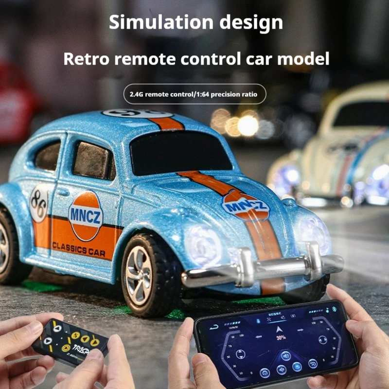 Rc Auto Mini 1:64 Beetle Lega Del Telefono Mobile di Controllo Remoto Auto Desktop Ultra Piccole Deriva Auto Tasca Per Bambini Regalo Dei Bambini Del Ragazzo Giocattoli - Image 2