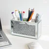 Makeup Brush Holder Organizer Luxury Bling Crushed Diamond Glass Mirrored Jewelry Boxes Women Jewelry Organizer Storage Boxes 5