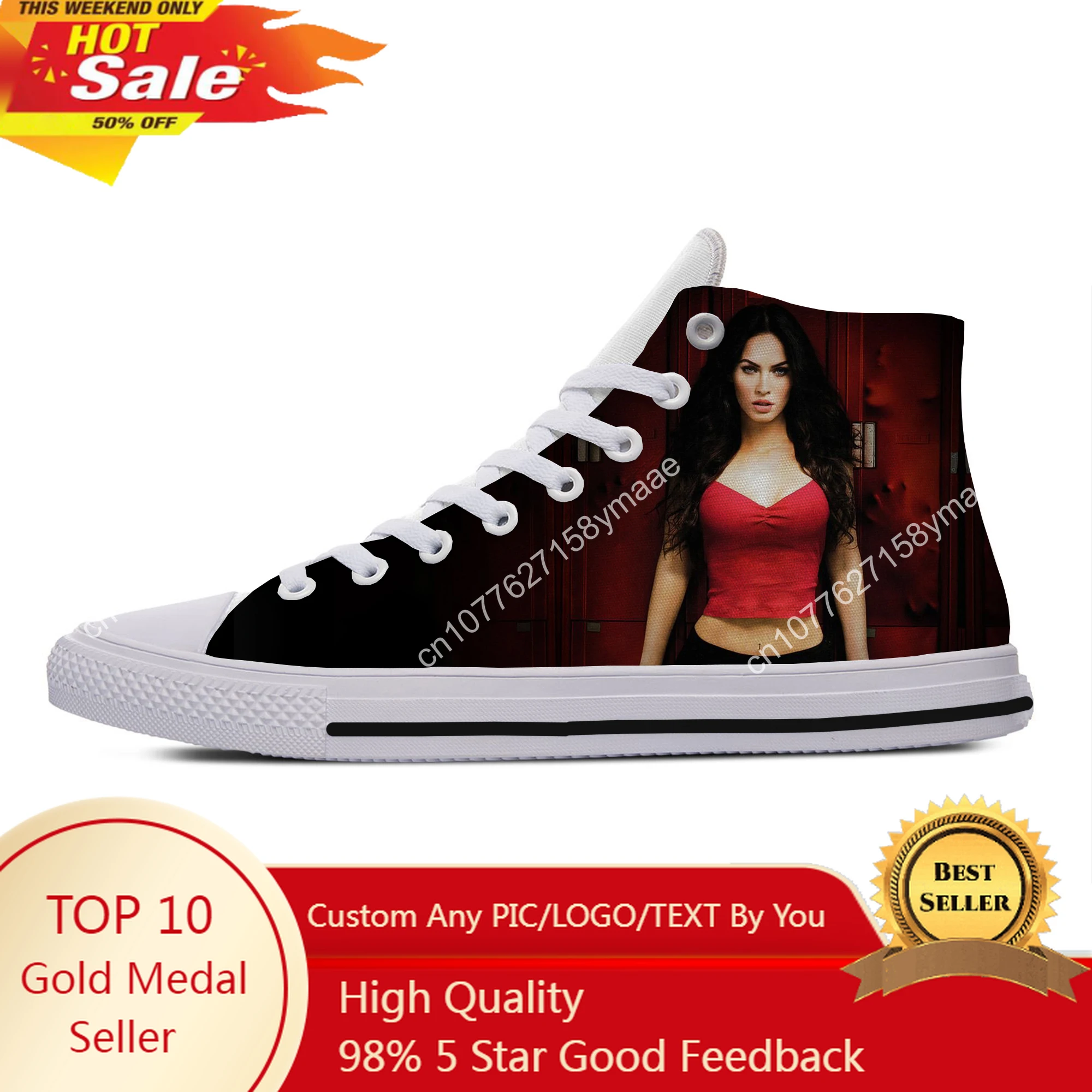 

Hot Summer New Popular Sexy Performer Megan Fox Fashion Shoes Men Women Lightweight Canvas Shoes High Help Classic Board Shoes