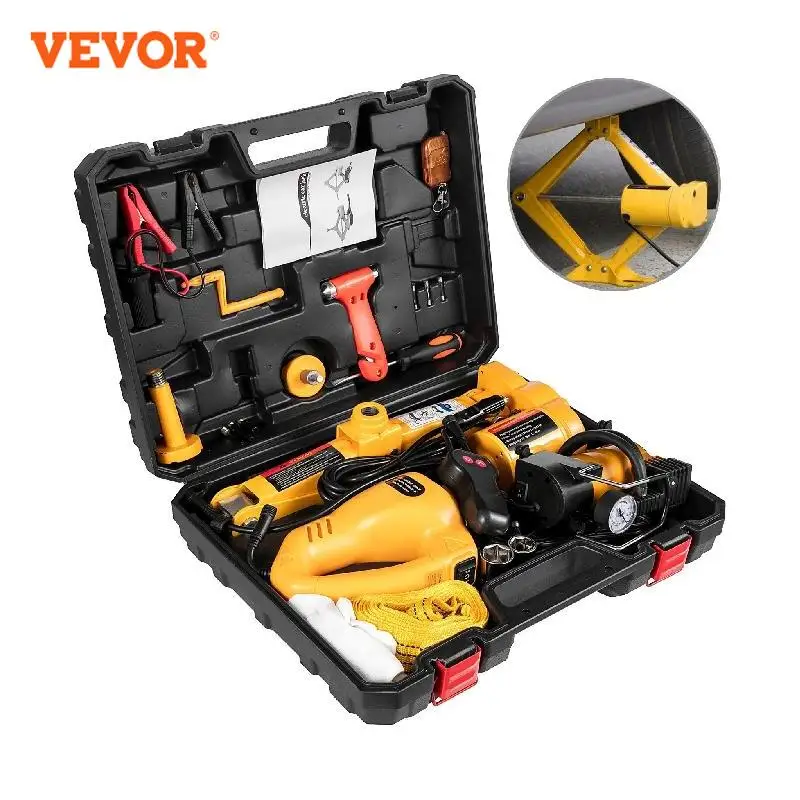 

VEVOR Электрический Автомобильный Домкрат 3 тонны 6600 фунтов 12 В постоянного тока с электрическим ударным ключом и насосом насос инструмент для ремонта автомобиля для седанов и внедорожников