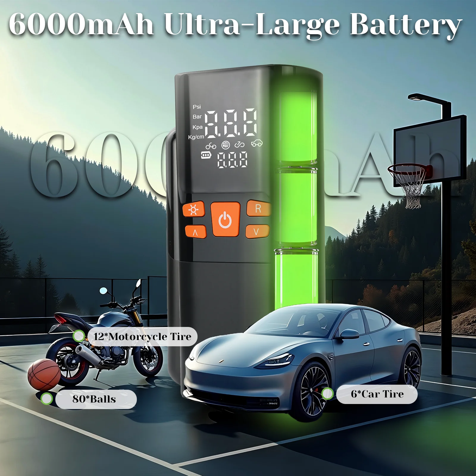 GUWIEYG ������ ���� ���� ����, 6000mAh ���͸�, �ڵ��� Ÿ�̾�, �������, �� ���� ���� ���� ���� ���