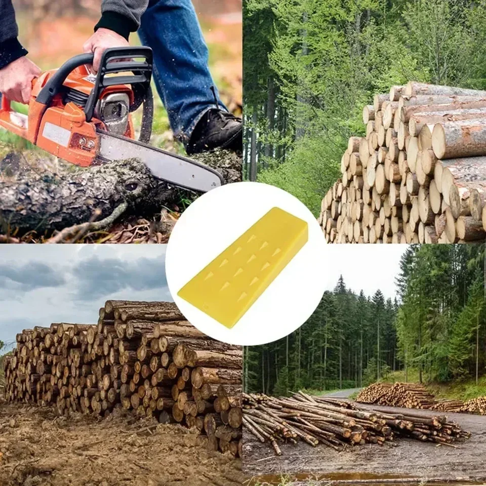 thumbnail image 2 of 6-Pack Tree Felling Wedges With Spikes - Plastic Splitting Wedges For Chainsaw Safety (10", 8", 5.5") | Logging Equipment With Pouch 2 of 5