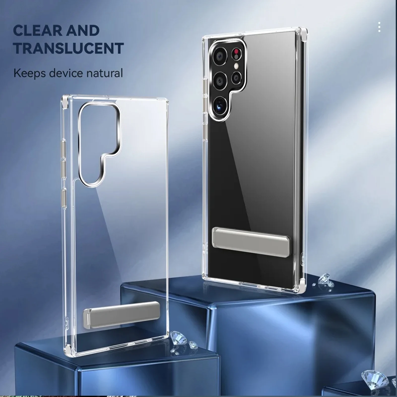 Clear Mobile Phone Case with Kickstand and Holder