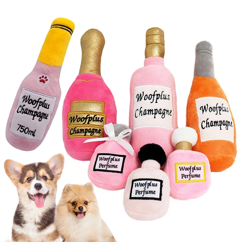 

Cute Plush Dog Toys Funny Interactive Chew Puppy Toy Bottle Shaped Dog Squeak Toys Pets Accessories