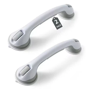 Pack Suction Grab Bar, Heavy Duty Shower Handle Removable Bath Handrails for Seniors and Elderly