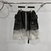 High street Wash Men's Dark Owens Style Workwear with Dual Ring Wash and Gradient Drop Off Haren Five Point Casual Shorts 1