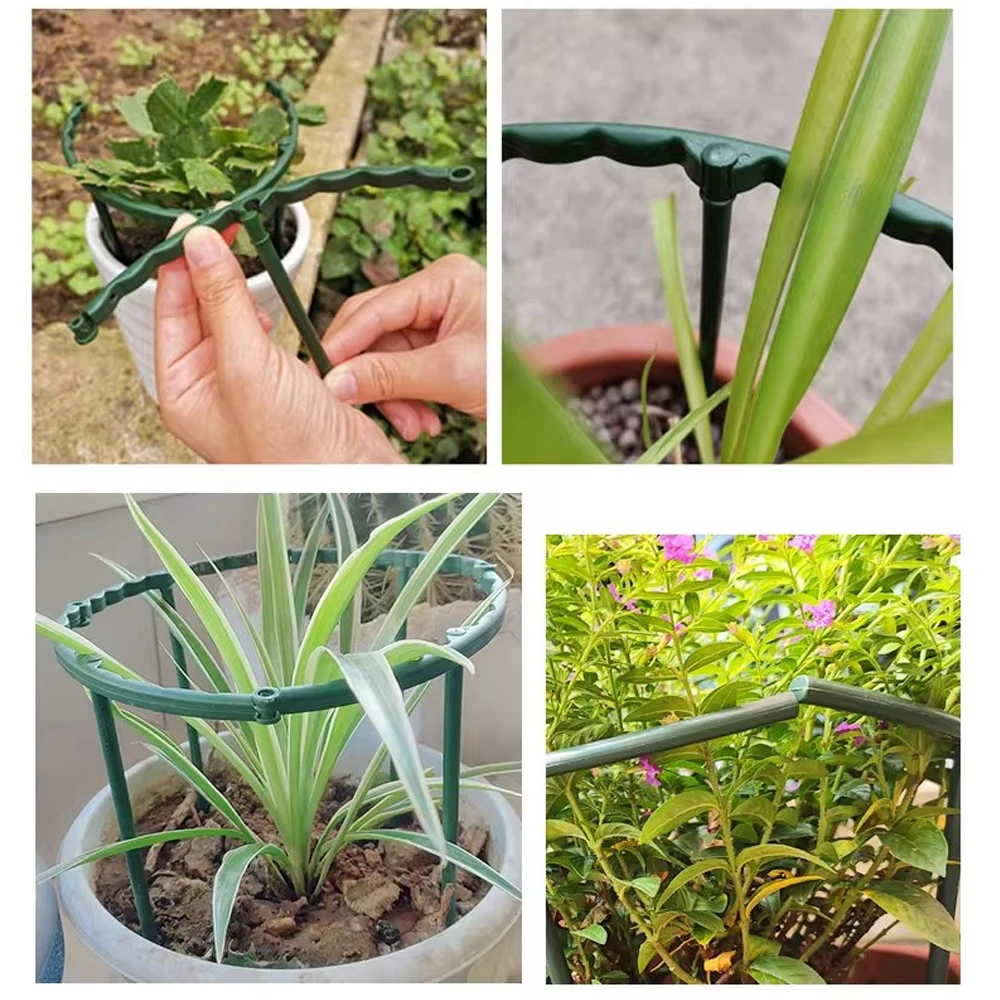 Plant Support Stakes Cage Plie Flower Stand Holder Plastic Semicircle Green House Orchard Fixing Rod Gardening Bonsai Tools