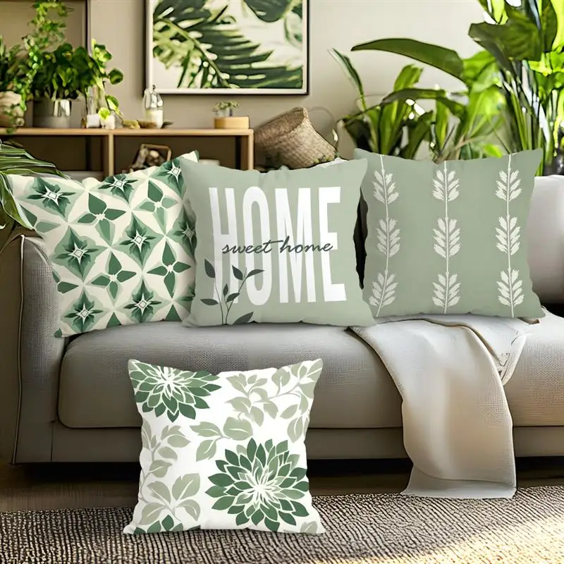 Federa per cuscino con motivo geometrico grigio e bianco, motivo geometrico quadrato per divano letto, 45 x 45 cm