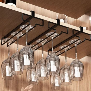 Hanging Red Wine Glass Storage Rack, Home High Footed Cup Storage Rack Without Punching Holes, Inverted Drain Rack 1