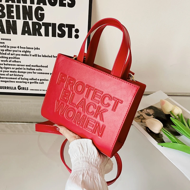 Women's Bag 2023 Trend Protect Black People Bag High Quality Luxury Designer Handbag Protect Black Women Shoulder Square Bag