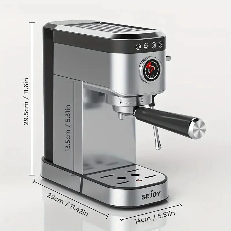 SEJOY Semi-Automatic Espresso Machines, Professional Espresso Machine with Milk Foam, Stainless Steel Expressions Machine 5