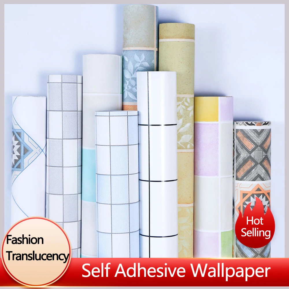 Self Adhesive Wallpapers Kitchen Stove Bathroom Home Renovation Wallpaper PVC Grid Pattern Restaurant Wall Paper