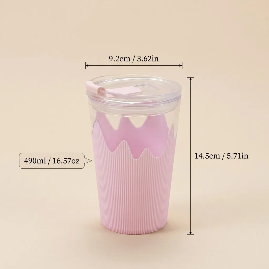 Eco-Friendly Insulated Tumbler with Non-Slip Grip and Dual Drink Lid