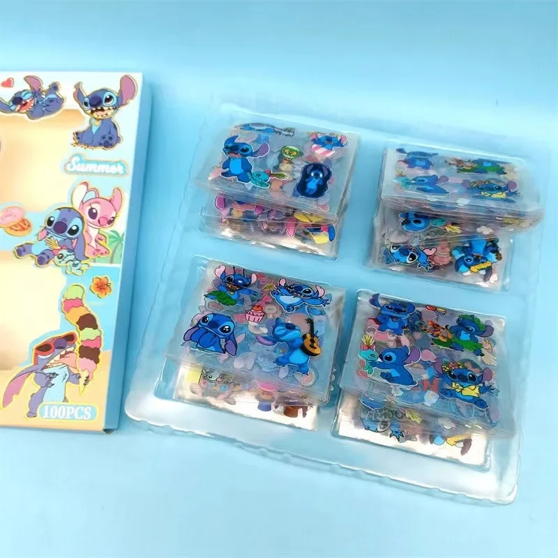 Disney Stitch Sticker Set 100PCS PET Sticker Sheets for Scrapbooking Cute Cartoon Stationery Perfect Gift for Kids