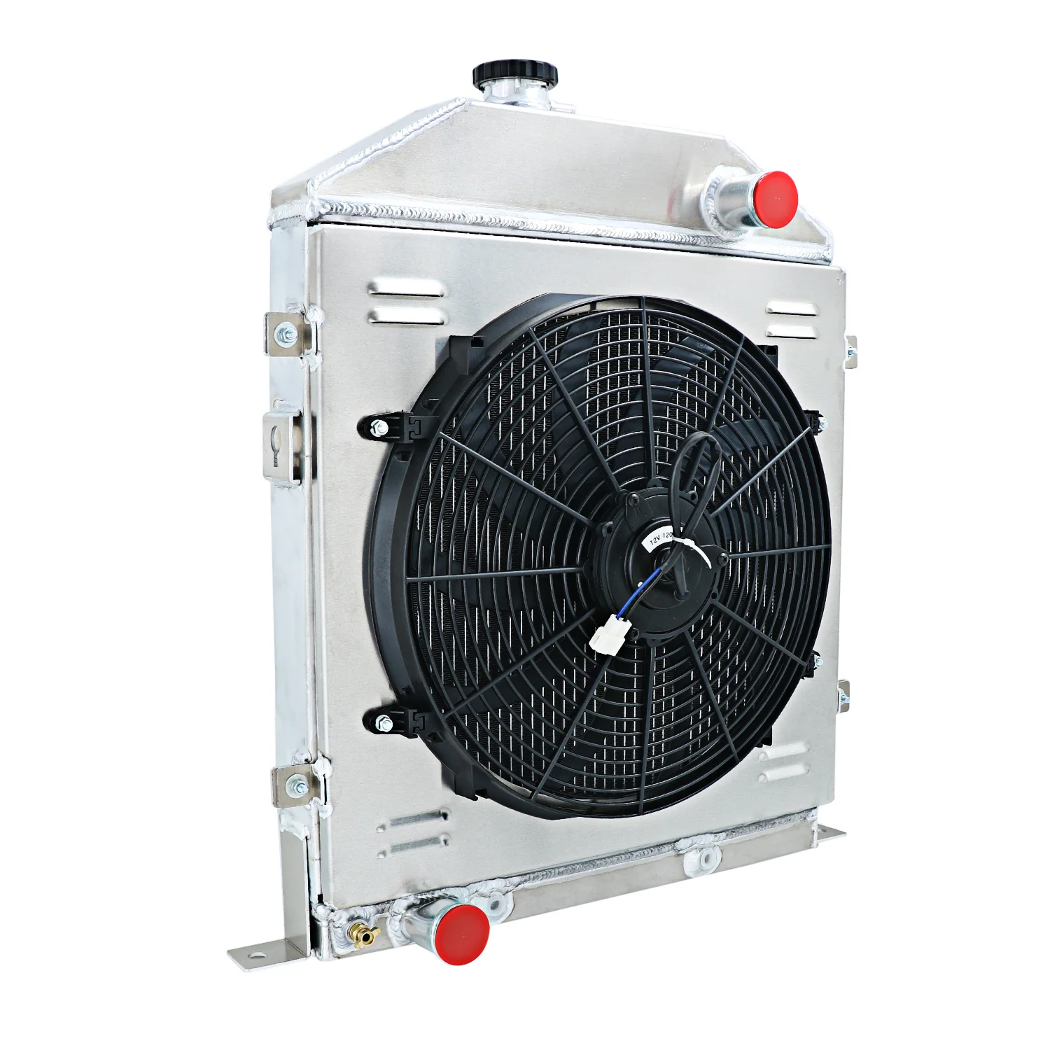 

4 Row Aluminum Radiator&Shroud Fan for 1942-1948 Ford Coupe Super Deluxe 3.7L