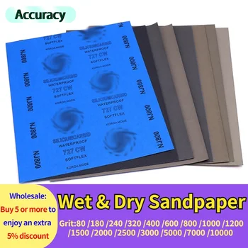 2PCS Wet & Dry Sandpaper Sheets – 80 to 10000 Grit Abrasive Polishing Paper for Surface Finishing & Automotive Sanding 1