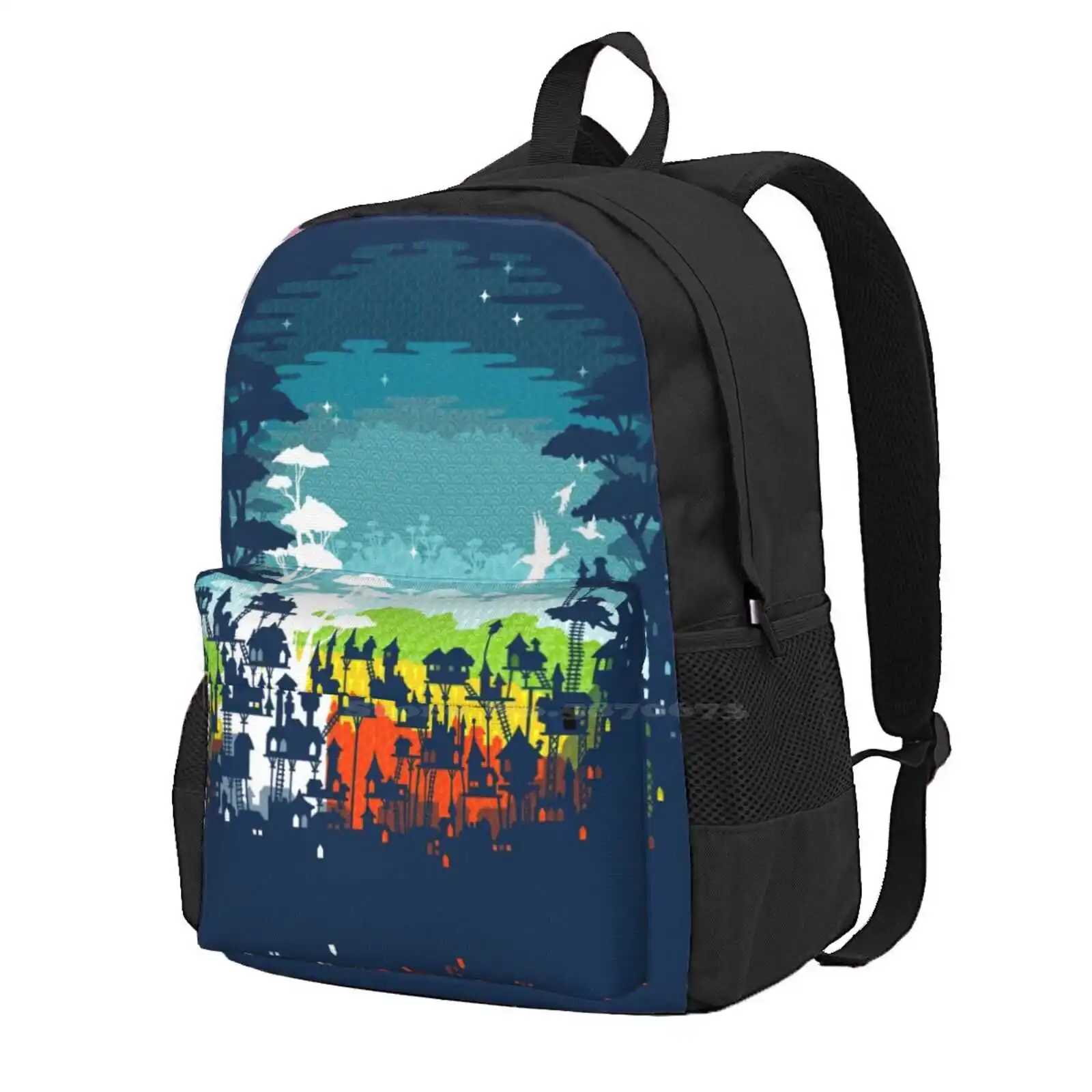 

Rainforest City School Bags For Teenage Girls Laptop Travel Bags Pattern Rainforest Village Eleanor Lutz Tabletop Whale Graphic