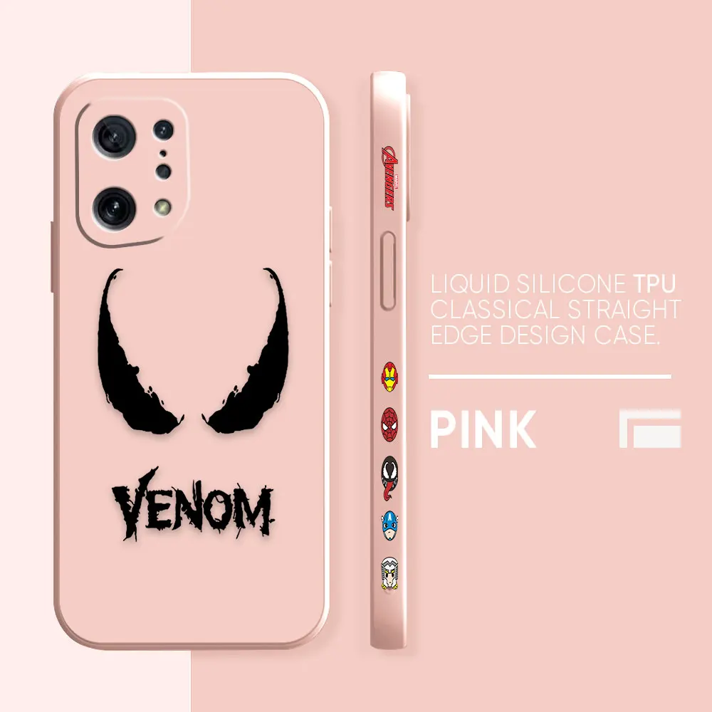 Funda para OPPO FIND X6 X3 REALME X7 X50 RENO 2 4Z 4 6 Lite 5Z 5F 4G 5G PRO Funda de silicona líquida Marvel Comics Venom