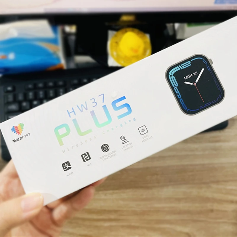 NFC Newest HW37plus Smartwatch Smart Watch Heart Rate Monitor Voice Assistant Men Women 2022 PK D20 IWO 13 HW22 W37 pro W26