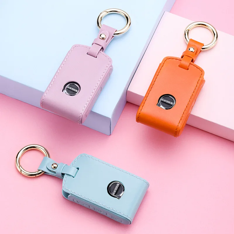 

FOR Volvo xc40 xc60 xc90 s60 s90 v60 v90 car key case leather key case accessories for girls man Car styling case Accessories