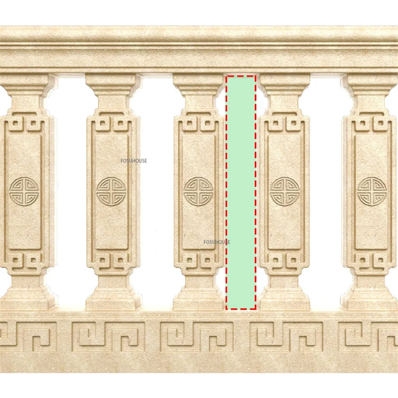 Roman Column Sub-Mold Balcony Fence Cast-in-Place Cement Column Villa Garden Backyard Railing Mold Decoration Cement Model M