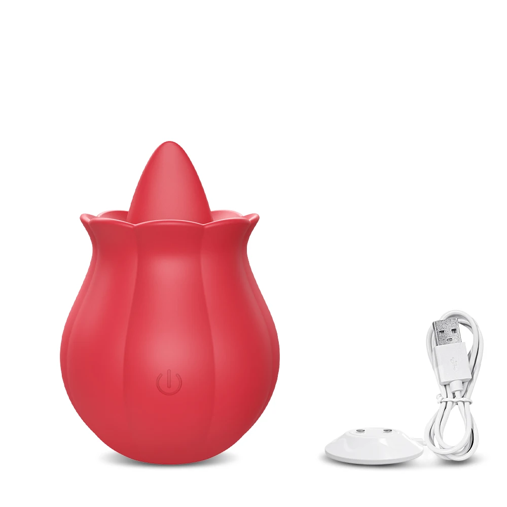 Rose Licking Dildo Vibrator Nipple Clitoral Stimulator Vibrating Egg Tongue Lick Clitoris Sucker Sex Toy Adult Toys for Women