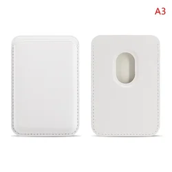 MagSafe Magnetic Leather Card Holder Wallet Case - Leather (Leather White)