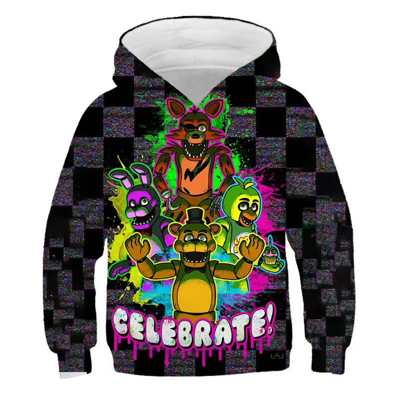 

Детская толстовка с капюшоном Fnaf, детская одежда для маленьких девочек и мальчиков, детские пуловеры с длинным рукавом, подарок на день рождения, 2022