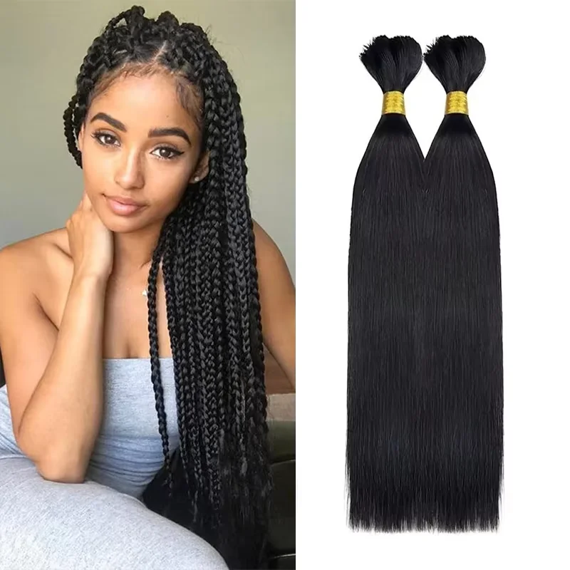 Straight Bulk Human Hair For Braiding No Weft 100% Unprocessed Virgin Human Braiding Hair For Braids Extension