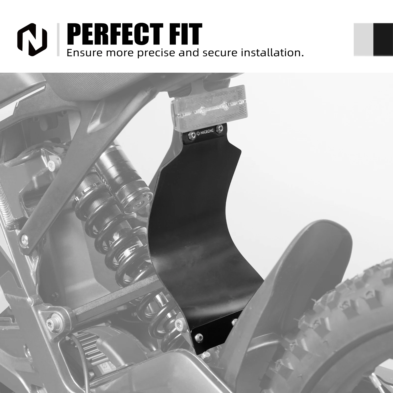 NICECNC Für 2025 2024 Surron Light Bee X S L1E Surron Ebike Kennzeichenhalter Rücklicht Halterung Hinten Stoßdämpfer Kotflügel Kit – Detail 27