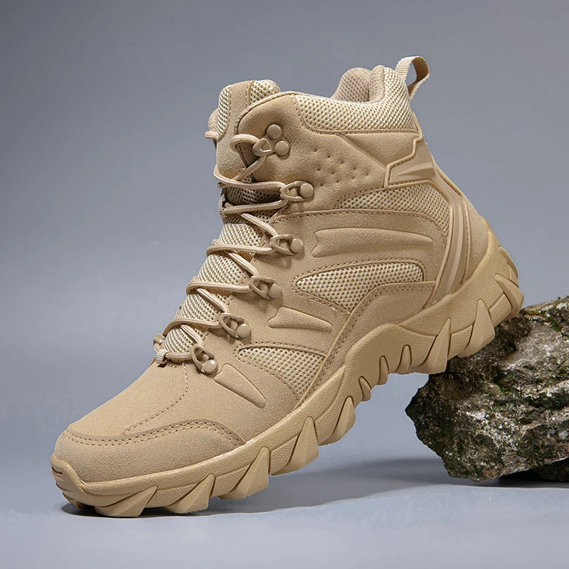 

Men Tactical Boots Army Boots Mens Military Desert Waterproof Work Safety Shoes Climbing Hiking Shoes Ankle Men Outdoor Boots