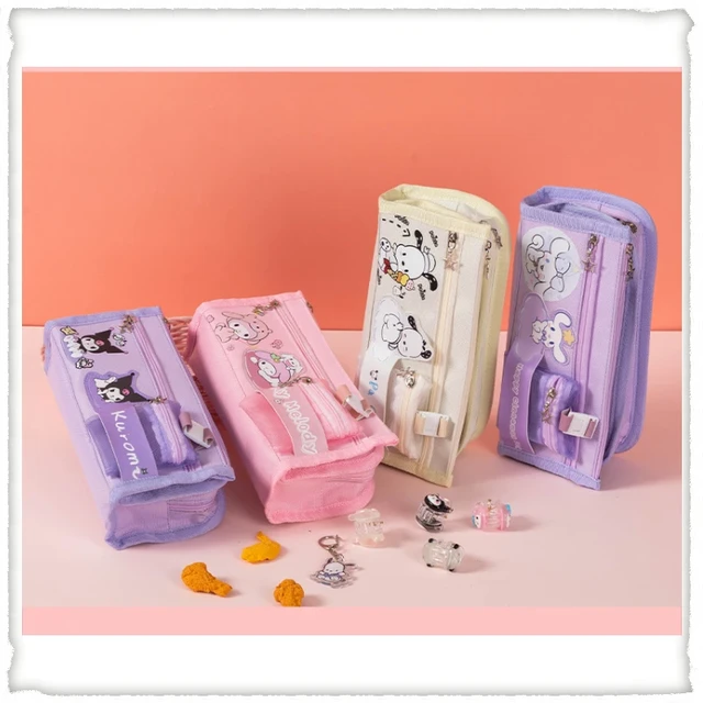 Sanrio Cinnamoroll Pencil Case Kawaii Portable High Capacity  Three-Dimensional Make Up Wash Bag Student Stationery Storage Bag