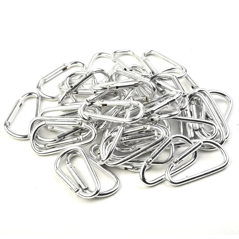 Description Picture 6 of item50/100 Pcs Silver Black Aluminum Carabiner Spring Belt Clip Key Chain Buckles Outdoor Sports Climbing Accessories