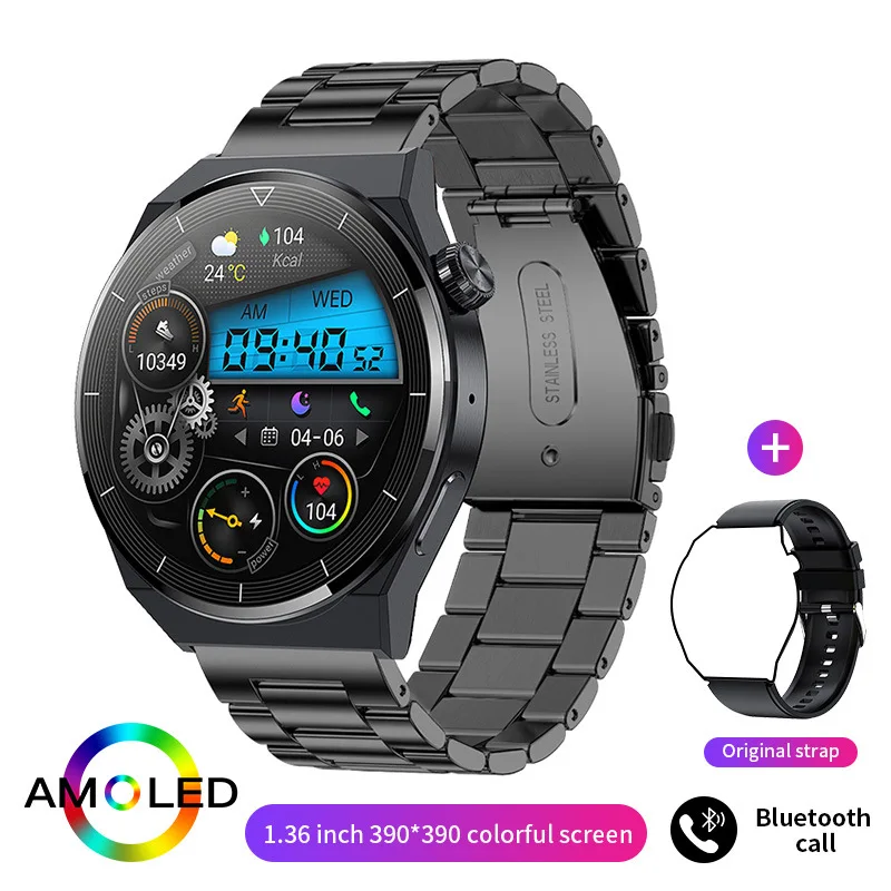 

Умные часы мужские, Bluetooth, IP68, AMOLED 390X390, HD экран, пульсометр, Смарт-часы 2023 дюйма для Huawei Xiaomi GT3 Pro