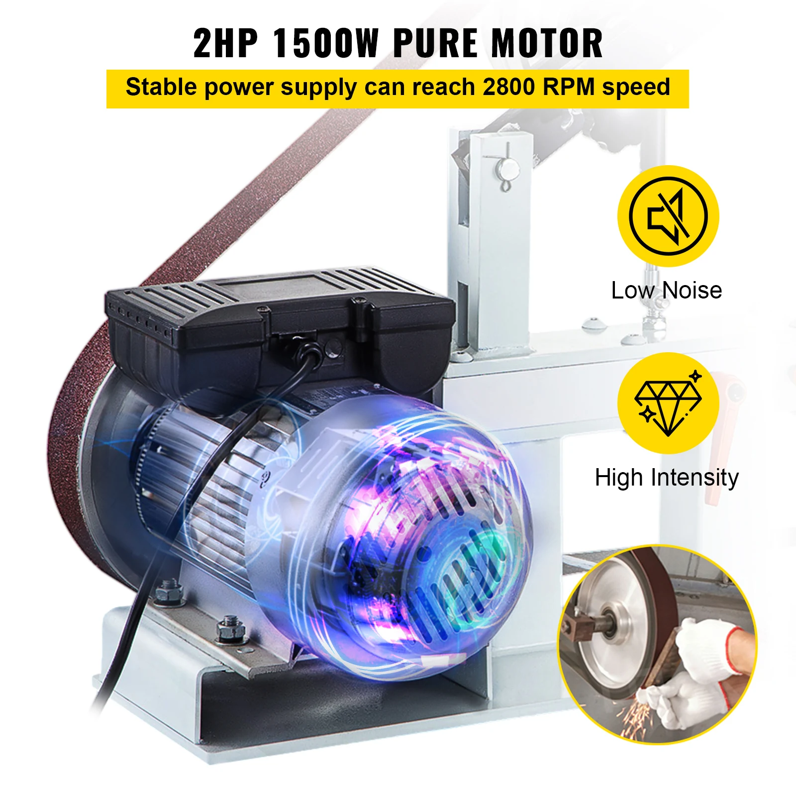 1.5KW Electric Belt Sander For Tool Polishing Knife Making