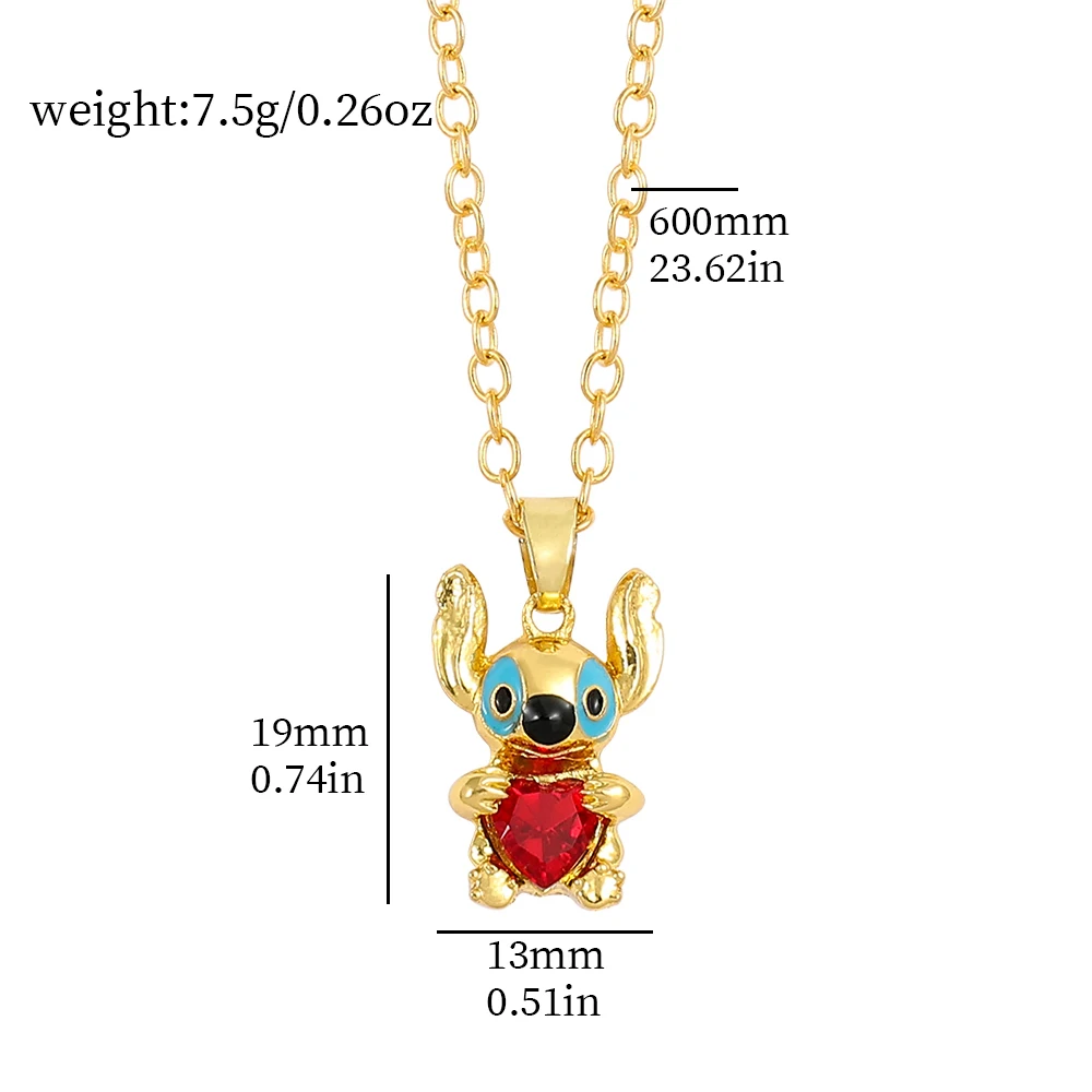 Disney Lilo and Stitch Rhodium Plated Ohana Necklace | Asha Jewelry