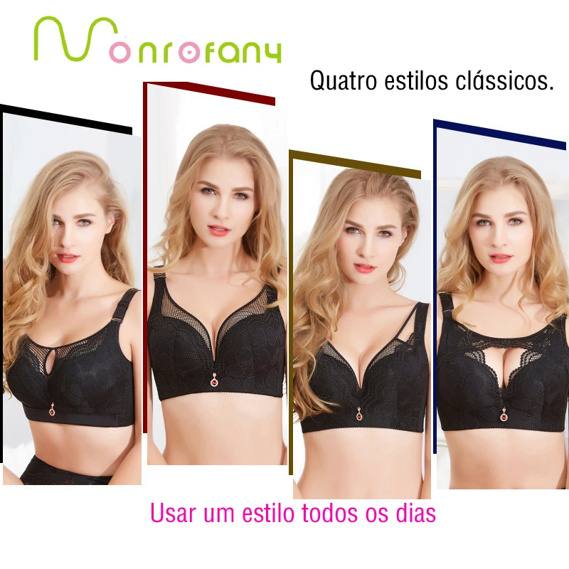 

New Large Bra Fat mm breathable Close lace without steel ring Big cup sexy bra plus size women big size bra bralette