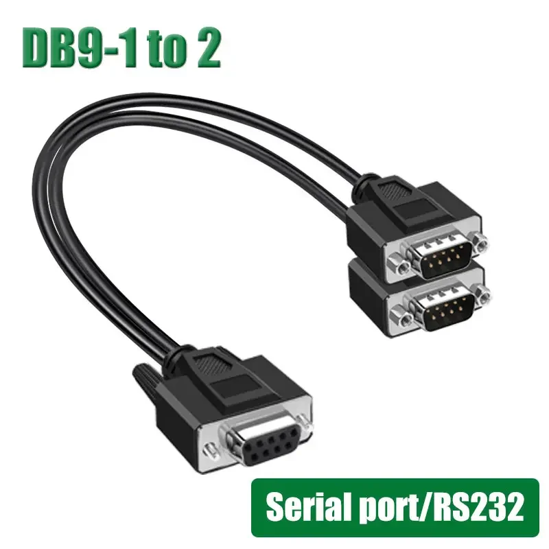 Wire Splitter Connector Y-tipo Blindado Macho para Fêmea Linha de Extensão 9pin a Serial Port Wire Industrial Grade 232 Db9