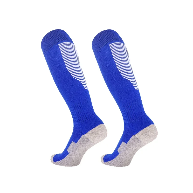 Stripe Sports Soccer Socks Adult Kids Breathable Football Club Knee High Training Running Long Stocking Towel Bottom Sock Unisex
