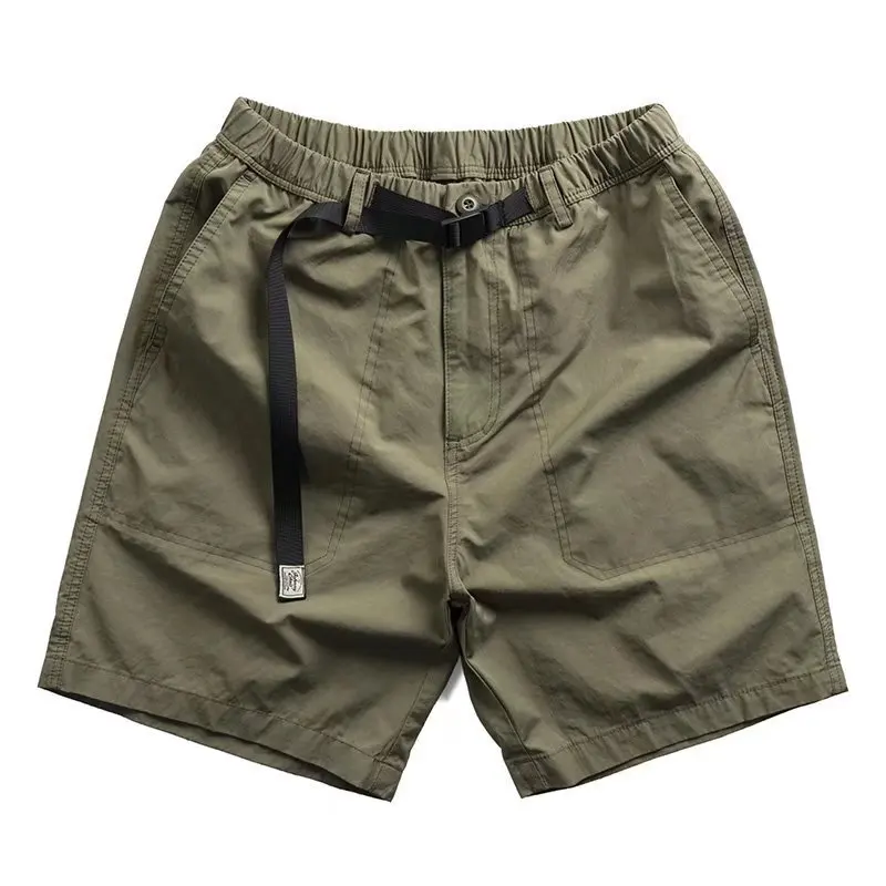Seasonal Men'S Trend Loose Shorts, Five-Piece Pants, Casual Sports Pants, Buckle Belt, Wear Pants For Men