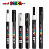 3pc UNI POSCA Marker Pen,White rotulador permanente Black Acrylic Graffiti PC 1M 3M 5M POP Pen For Glass Ceramic Leather Fabric 1