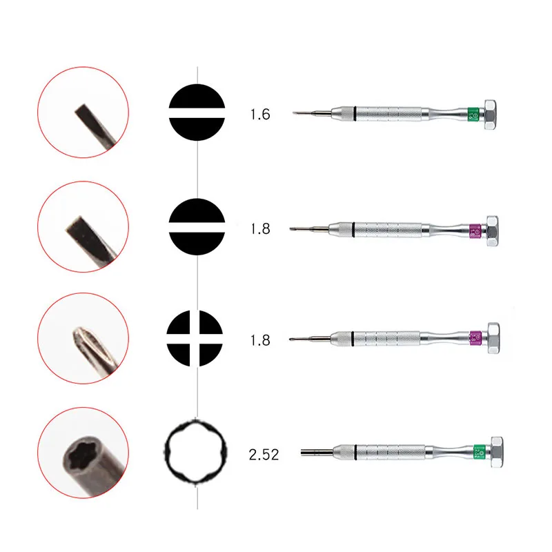 1pc High Quality Stainless Steel Eyeglasses Screwdriver Set For Glasses Watches Repair Tool Replaceable Blades Screwdriver screwdriver kit eyeglasses repair kit