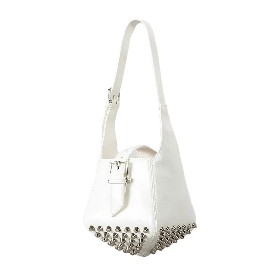 Bucket Bag For Women Luxury Designer Handbag Purse 2025 New In PU Mosaic Belt Buckle Rivet Decoration Underarm Shoulder