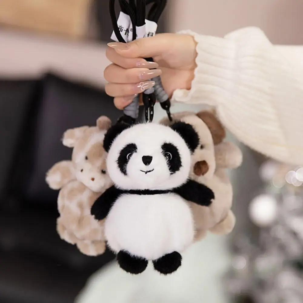 Cute Lovely Design Plush Dolls Pendant Cats Raccoon Dog Plush Keychain Pig Bunny Zoo Animals Plush Keyring Decorative Item