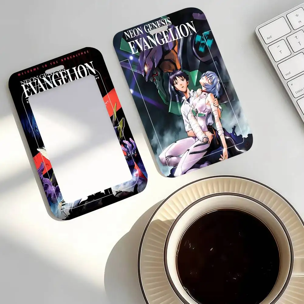 E-Evangelion 애니메이션 끈 열쇠고리용 끈 카드 홀더 학생증 홀더 넥밴드 카드 홀더 출입 통제