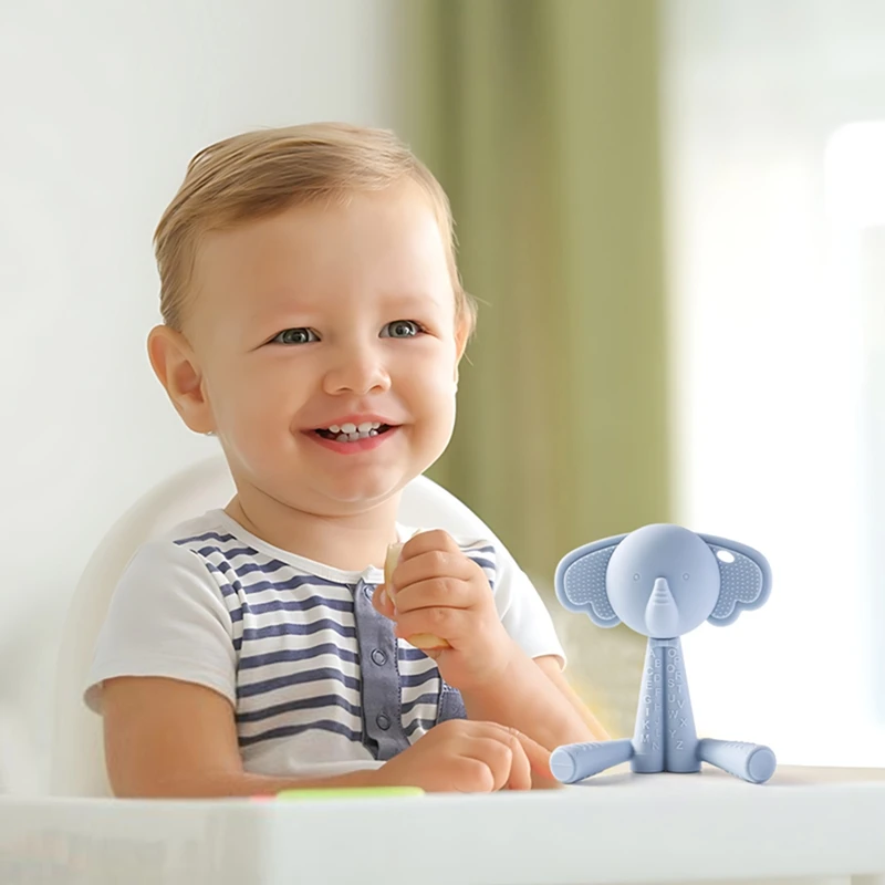 1PC Baby Silicone Teether Toys Food Grade Silicone Animal Grip Teething Toys for Newborn Soothing Tooth Teething Toys Gift 5