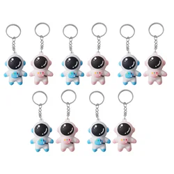 10Pcs Lovely Key Chain Pendants Astronaut Bag Hanging Pendants Key Rings