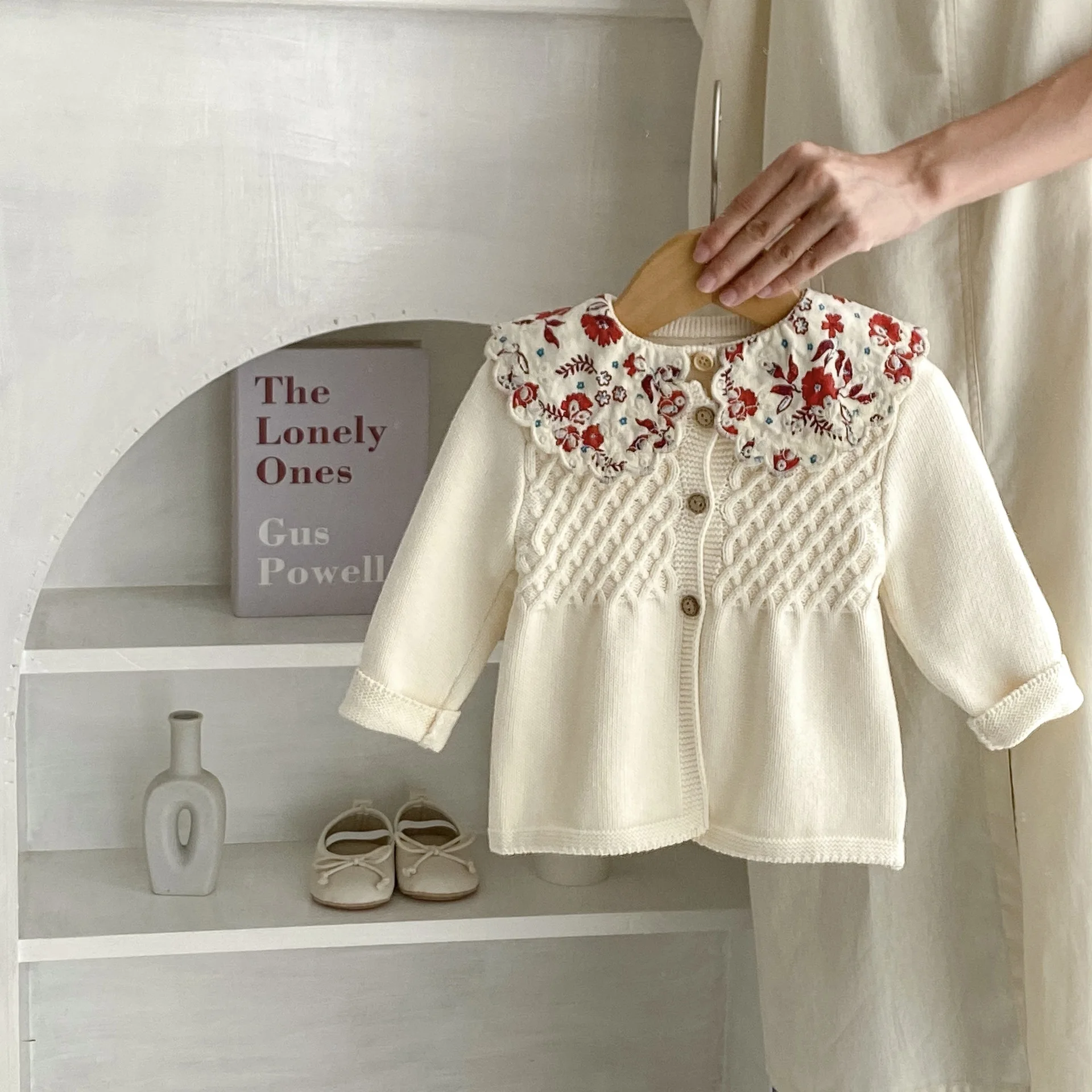 

Autumn Girl Baby Diamond Plaid Long Sleeves Sweater Solid Children Thick Knitted Cardigan Coat Casual Kid Cotton Warm Knit Tops